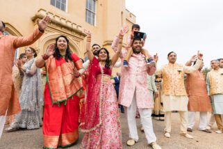 Hindu wedding welcoming party