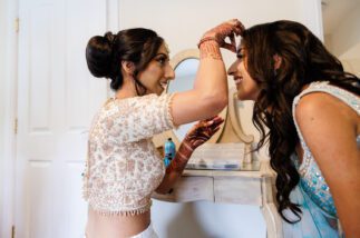 Asian wedding bride and bridesmaid