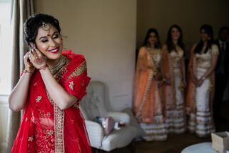 Asian wedding bride getting ready