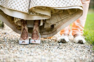 Hindu wedding bride and groom shoes