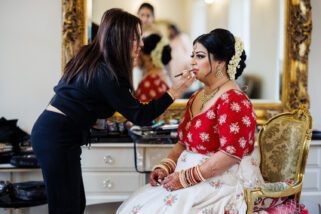 Patti Panue, Makeup artist getting Asian wedding bride ready